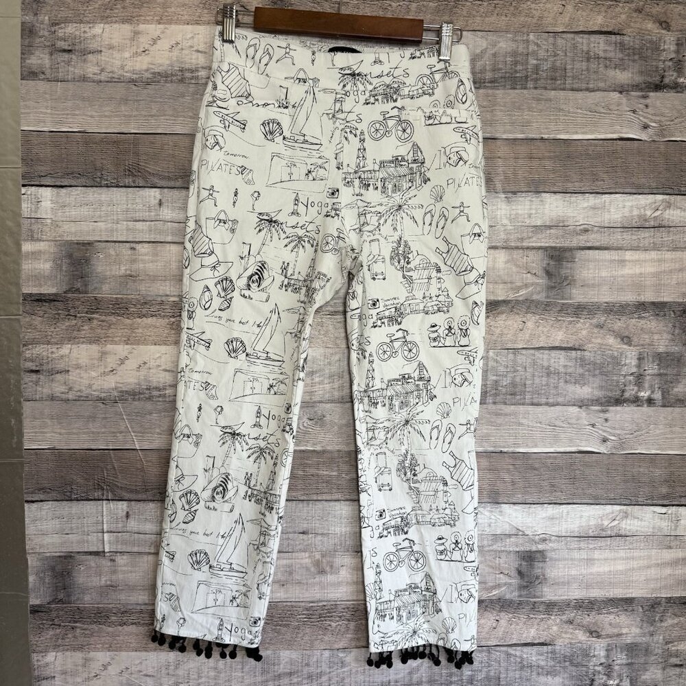 Frank Lyman 'Summer Vacation' Capri Trouser - Style 231750U White Black Medium